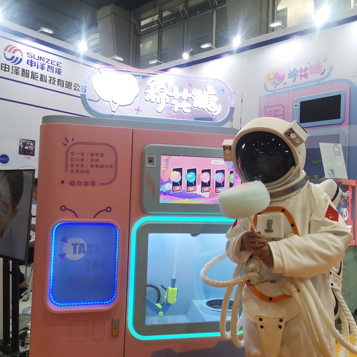 全自動綿菓子ロボット自動販売機フラワーフロス綿菓子メーカー