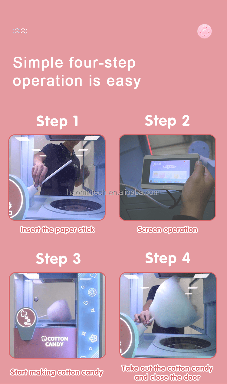 Candy Floss Machine, Automatic Cotton Candy Vending Machine Mini Candy ...